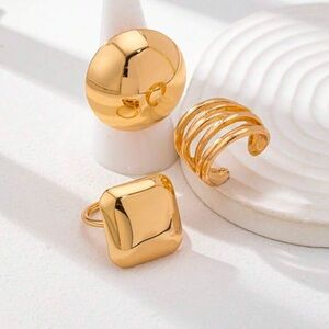 Elegant Gold-Tone Women's Ring Set
